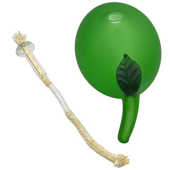 NIB: Pair of rare vintage hand-blown glass OIL LAMPS, shaped as limes with leaf - Picture 5 of 8